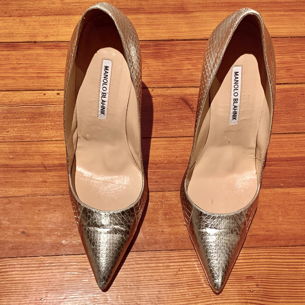 MANOLO BLAHNIK BB 115 snakeskin 40/10 $995 🔥🔥🔥